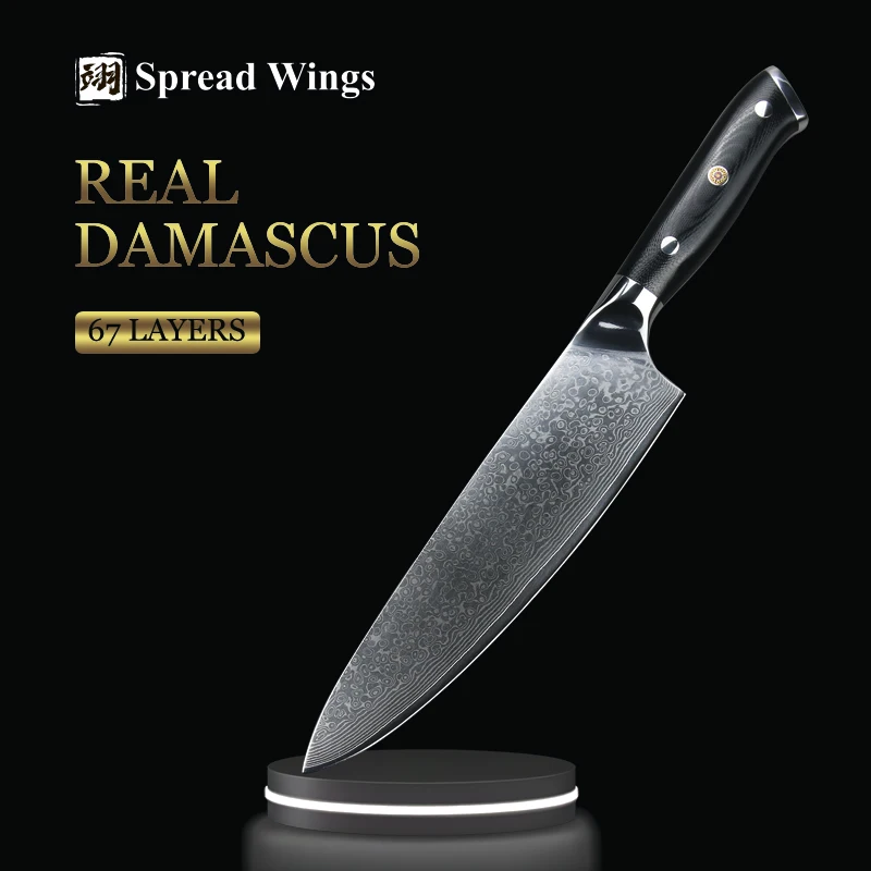 8 Inch Chef Knife Japanese Damascus Steel Kitchen Knives Handmade Cleaver G10 Handle Santoku Utility Paring Boning Cooking Tool chef knife