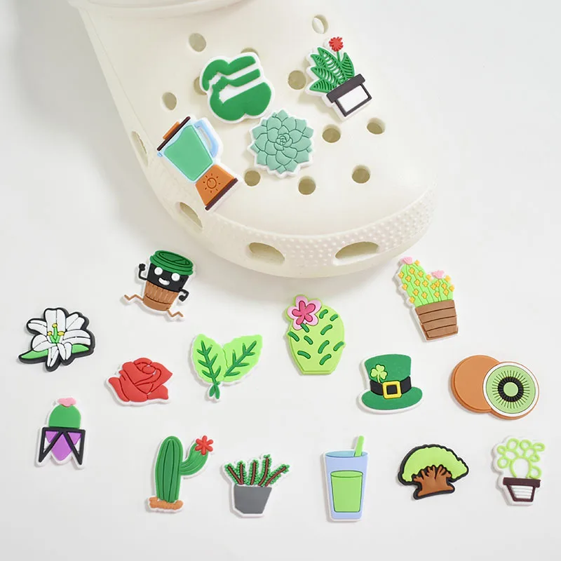 Crocses Charms  Environmental Protection Series PVC Flexible Glue Removable Shoe Ornament Shoe Buckle Decorative Buckle