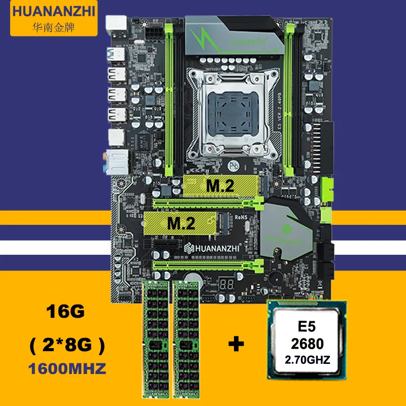 Материнская плата mobo HUANAN ZHI X79, со слотом M.2, процессор Intel Xeon E5 2680, 2,7 ГГц, ОЗУ 16 Гб (2*8 ГБ), 1600 REG ECC, 2 года гарантии Материнская плата mobo HUANAN ZHI X79, со слотом M.2, процессор Intel Xeon E5 2680, 2,7 ГГц, ОЗУ 16 Гб (2*8 ГБ), 1600 REG ECC, 2 года гарантии