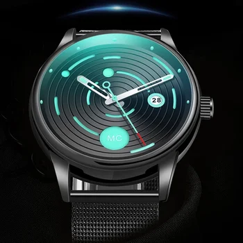 

Creative Ultral Thin Universe Scale Dail Mens Watches Quartz Watch Men Business Casual Slim Mesh Steel Band Waterproof