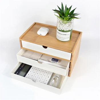 

Multi-layer Drawer Storage box Bamboo Storage Box Desktop Storage Household Sundries Storage Drawer Box Jewelry Organizer