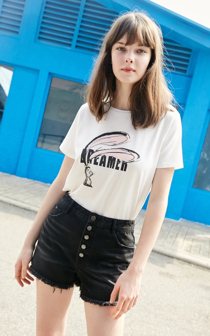 Vero Moda женская футболка с принтом букв и животных | 319201562