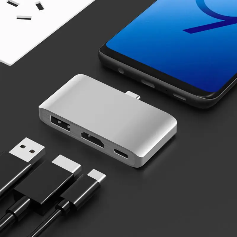 USB C концентратор для HDMI 4K Dex режим для samsung Galaxy S8/S9 Zend с PD USB 3,0 концентратор Thunderbolt USB-C док-станция для Macbook Pro(серебро