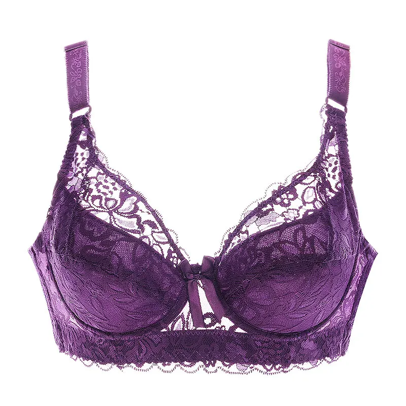 Women's Bra Full cup thin plus size wireless adjustable lace B C D cup Large size Lace Bras Underwear