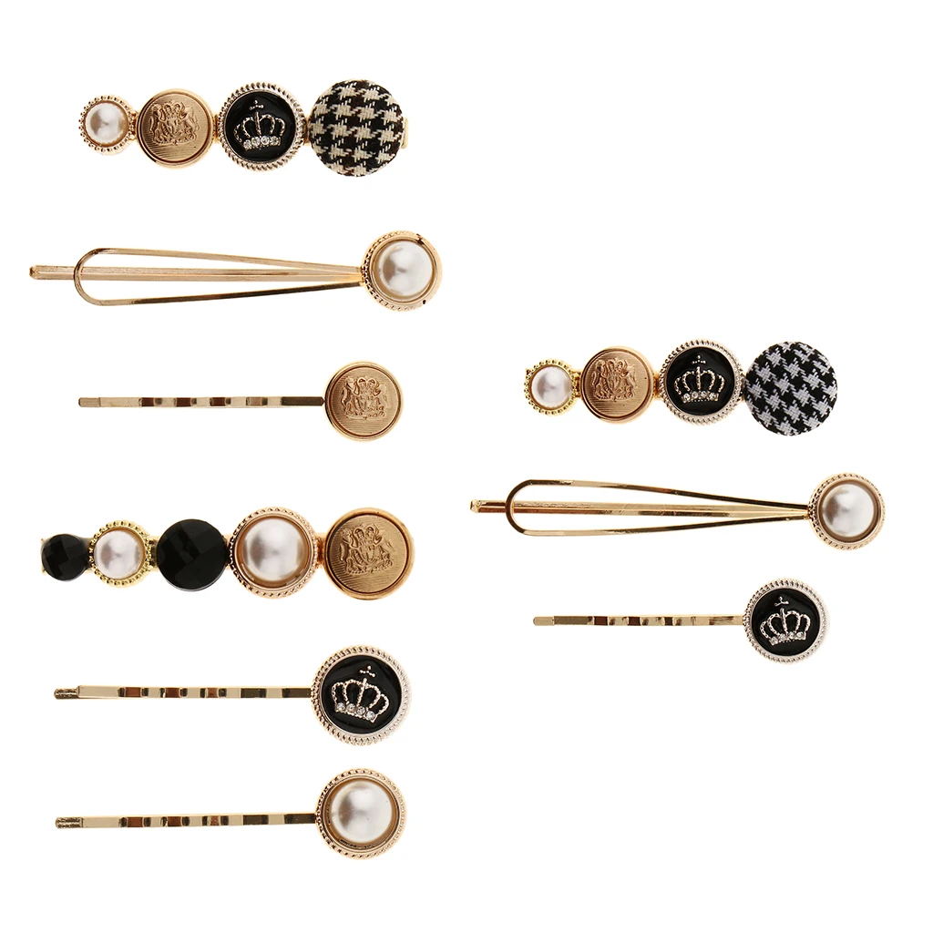 Hair Accessories for  Women Gold Metal Pearl Hair Clips Barrettes Hair Pins 3pcs