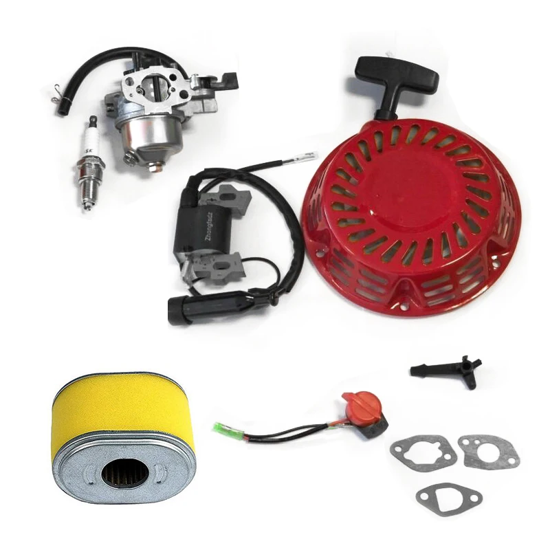 

1 Set of Carburetor For Honda GX140 GX160 GX200 Carburetor Kit Plug Ignition Coil Recoil Gaskets With High quality