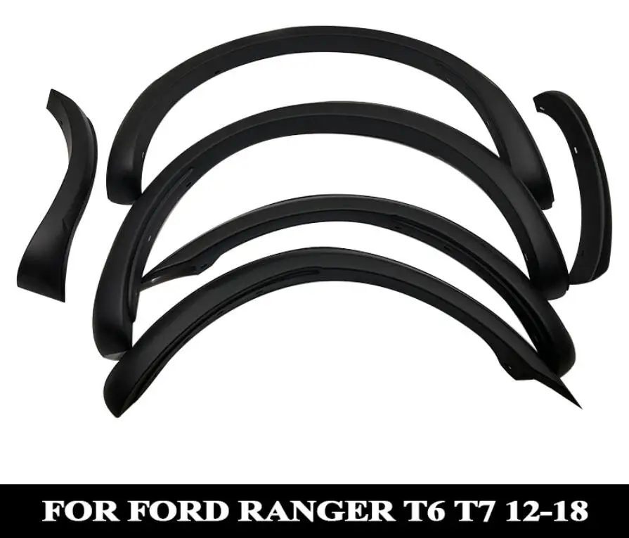 

For Ford Ranger 2012 2013 2014 2015 2016 2018 T6 T7 Fender Flares Wheel Arch Accessories Black Color CAR STYLING MOULDING