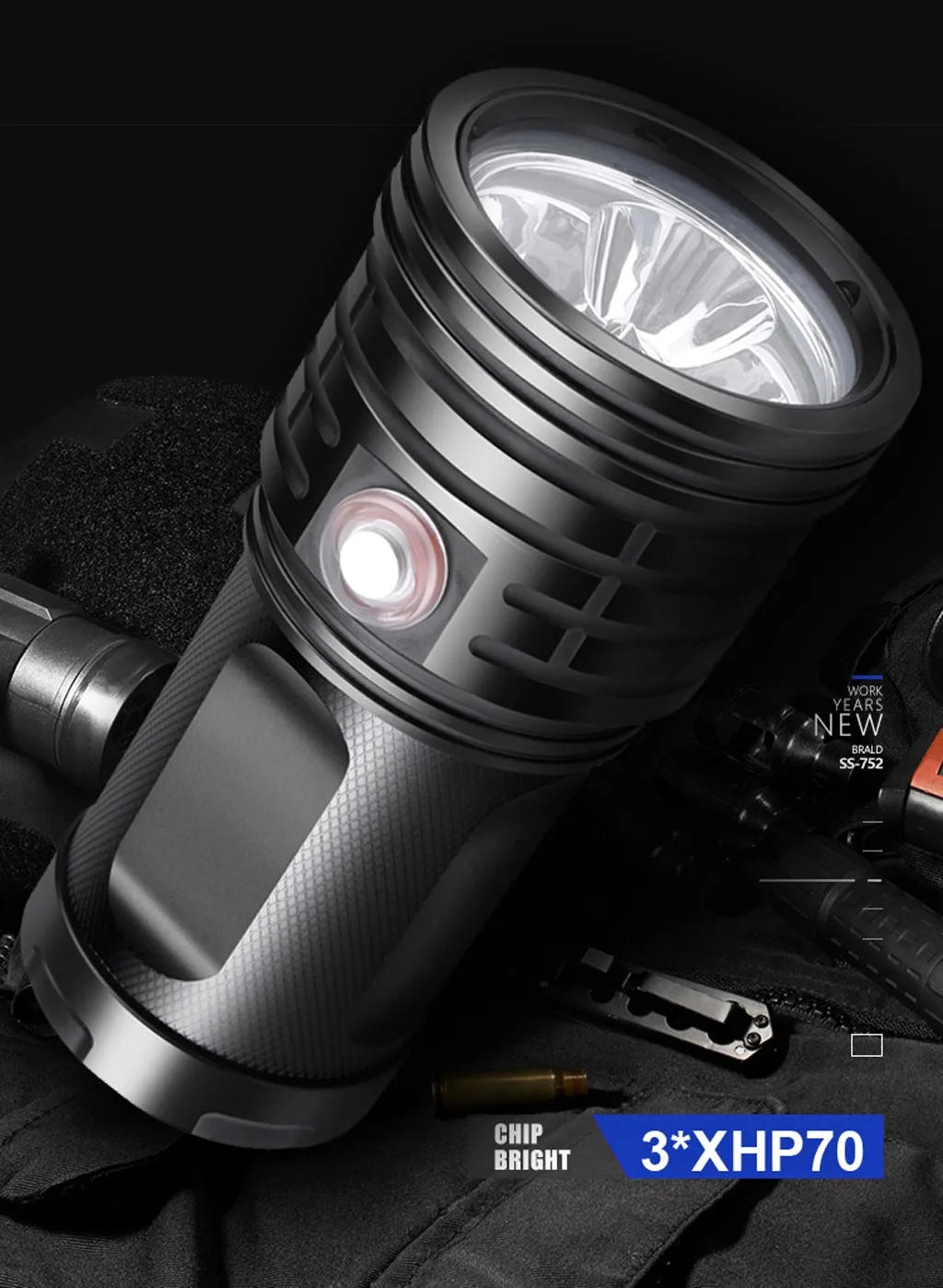 Светодиодный фонарик 3* XHP70 фонарь USB Перезаряжаемый водонепроницаемый фонарь ультра яркий портативный костюм для ночного освещения фонарик мини