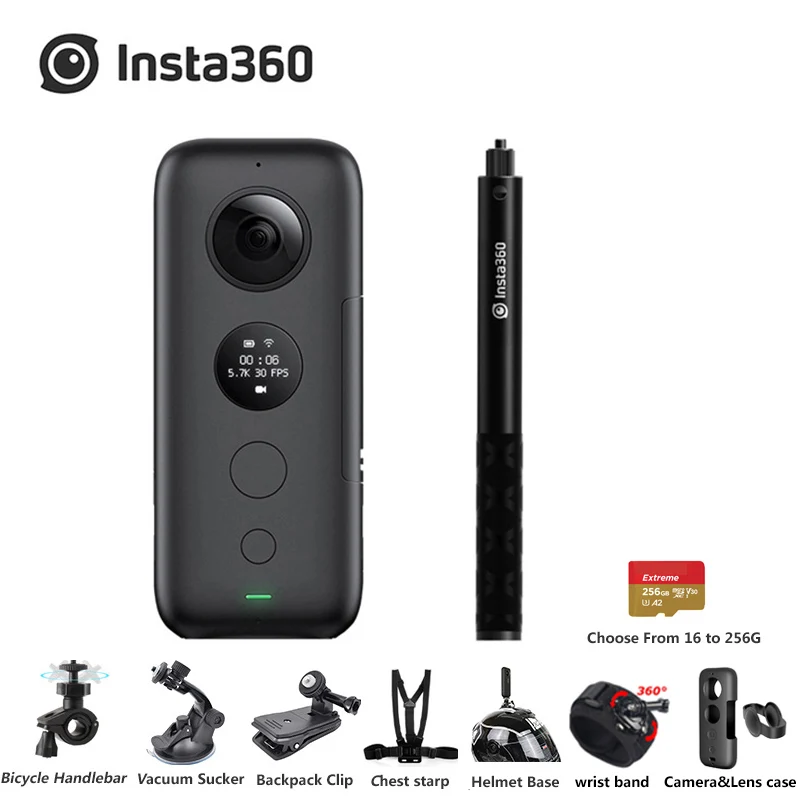 Insta360 One X Спортивная Экшн-камера 5,7 K видео 18MP Insta 360 ONE X селфи-палка Bullet Time Venture чехол - Цвет: Bundle 1