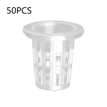 

50pcs Hydroponics Basket Plastic Clear Soilless Hydroponic Nursery Pots Durable Garden Planting Pots Tool