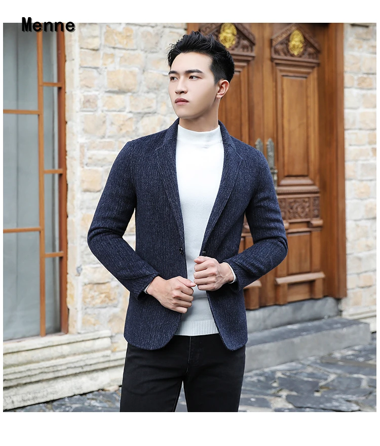 Menne winter jacket men handmade double-sided cashmere coat men casual short style suit woolen coat British trench coat