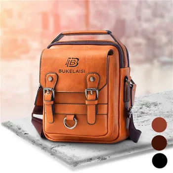 

Brand Men's Leather High Quality Youth Travel Rucksack School Laptop Bags Male Business Shoulder Bag
