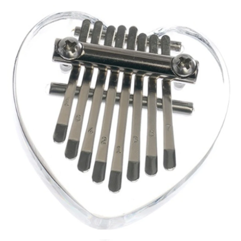 Мини пианино Kalimba 8 клавиш портативное для большого пальца прозрачное подходит
