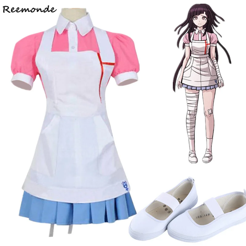 Новинка костюм для косплея Dangan Ronpa 2 Mikan Tsumiki парик Danganronpa верхняя юбка розовый