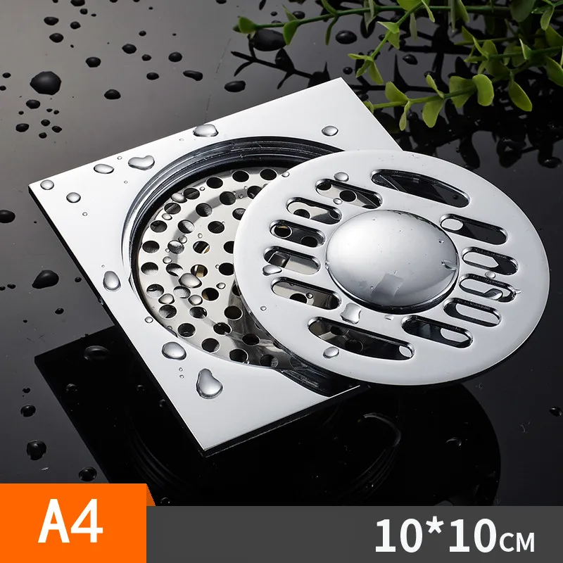 Bathroom floor shower drain waste floor drain Anti-odor Bathtub Shower Drainer Stainless Steel Square drainage floor drain shower drain