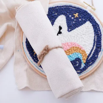

Home Crafting Rug Hooking Needlework Fabric Washable For DIY Embroidery Cotton Yarn Sewing Gift Wear Resistant Punch Needle