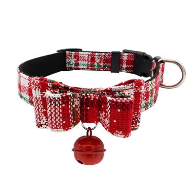 Black Collar Милый ошейник для собаки, регулируемый нейлоновый ошейник для щенка, кошки, галстук-бабочка для домашних животных, Рождественский колокольчик, ошейник для котенка, поводок для маленьких и больших собак, йоркширский поводок - Цвет: Black Collar