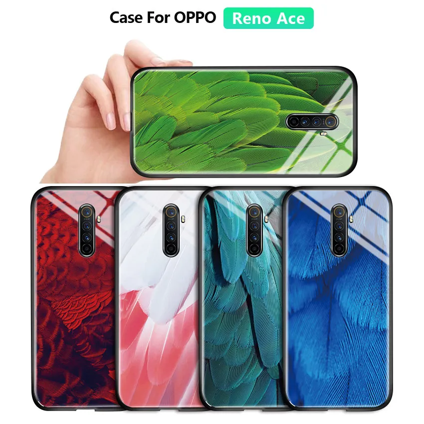 Для OPPO Reno 2 2F 2Z 3 Pro 10x Zoom Z Ace Модный чехол с перьями противоударный глянцевый из