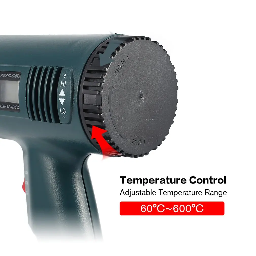 EU/UK/US Plug 866A 1800W LCD Display Industrial Electric Hot Air Gun Thermoregulator Heat Gun Shrink Wrapping Thermal power tool