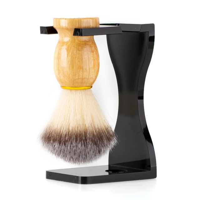 Clear/Black Acrylic Shaving Brush Stand, Men's razor stand Holder for Brush Maintain Traditional Wet Shave Tool 6
