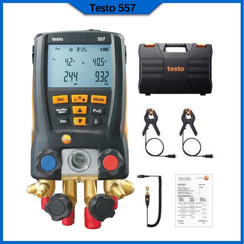 Collettore Digitale Hvac Calibro Sistema Di Kit Metro Bluetooth Esterno Di Vuoto Manometro Digitale Manometro Refrigerazione Testo 557