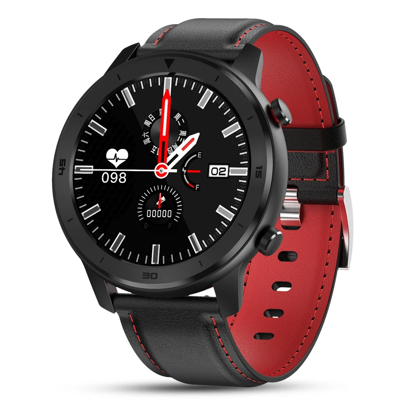 Black red leather MAFAM DT78 Смарт-часы для мужчин и женщин Smartwatch Браслет фитнес-трекер беспроводные устройства водонепроницаемый монитор сердечного ритма - Цвет: Black red leather