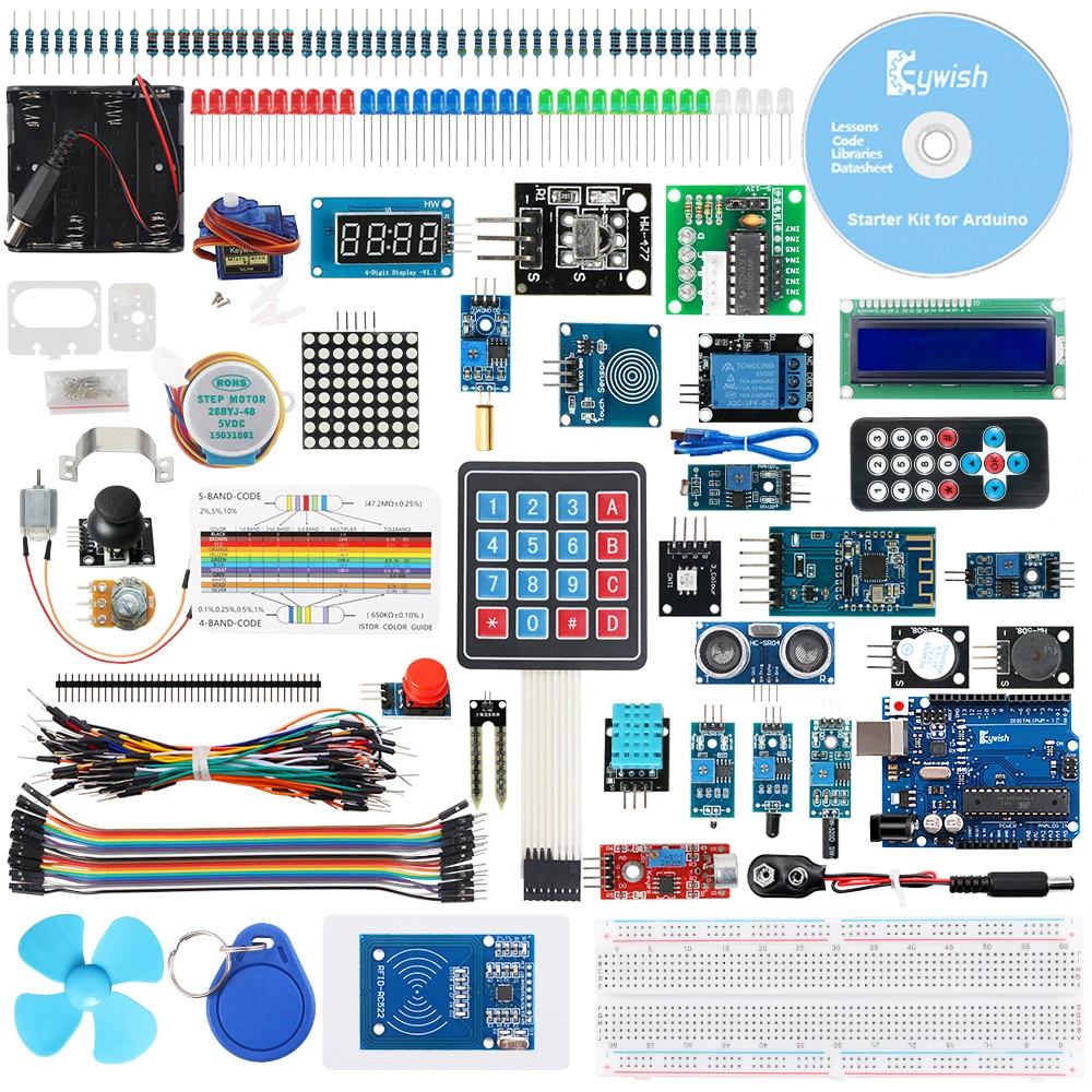Стартовый набор Keywish RFID сделай сам для Arduino UNO R3 с Bluetooth модулем 34 урока без пайки