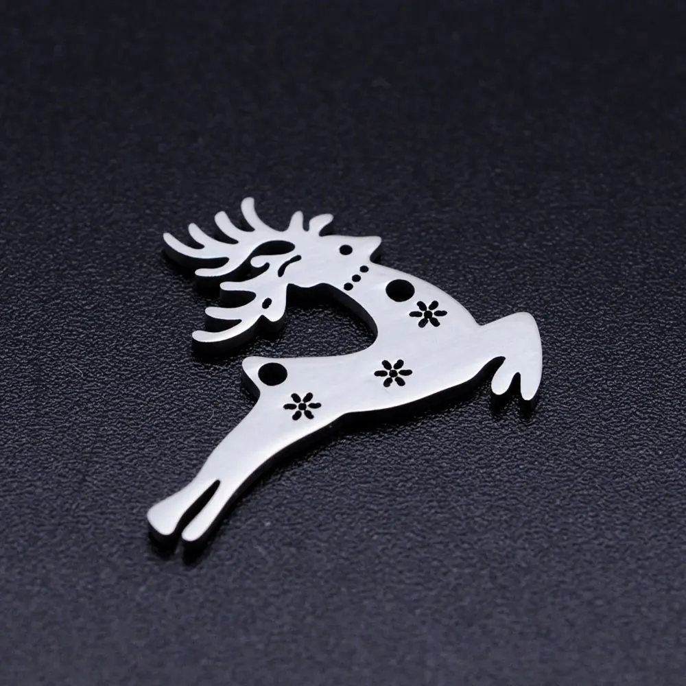 5pcs/lot 316L Stainless Steel Crhistmas Father Santa Claus Deer Tree DIY Connector Charm Wholesale Factory Direct Selling
