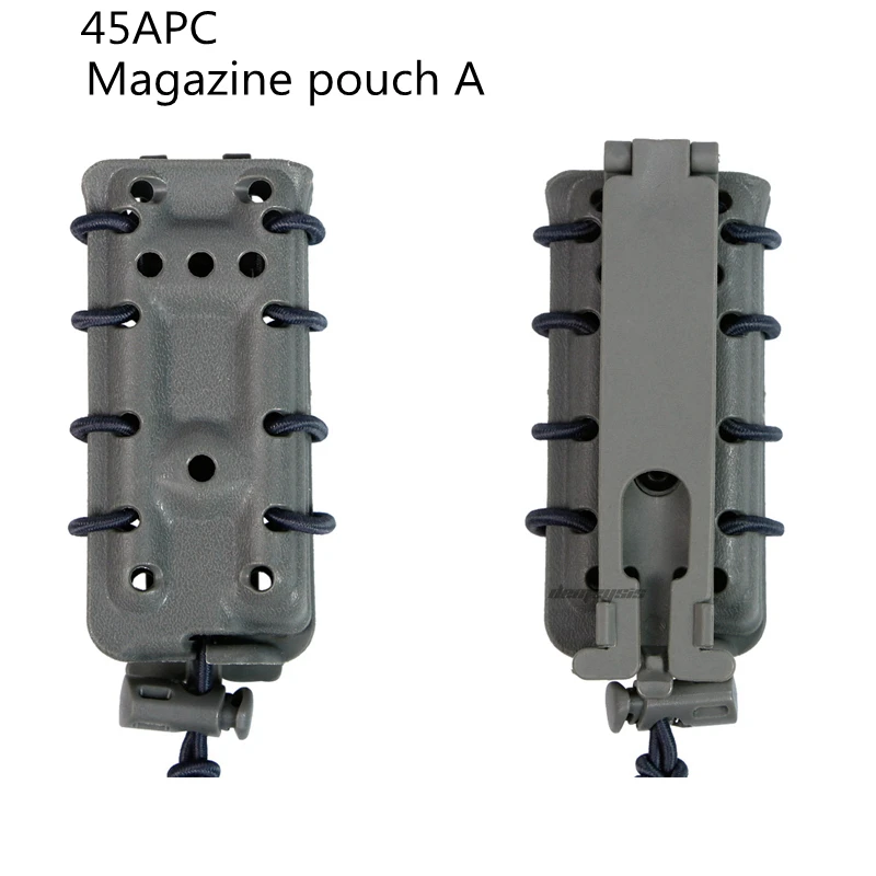 Тактический 45APC подсумок для журналов для ремня или Молл система сумка пистолет крепежный элемент для магазина случае военный двухслойный модульный Быстрый модуль - Цвет: grey a