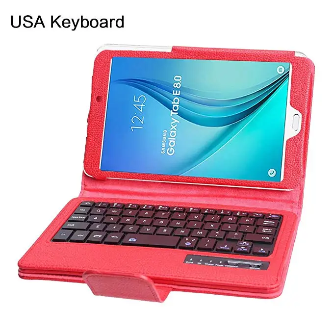 Съемный Bluetooth для samsung Tab E 8,0 T377 Клавиатура чехол Подставка для samsung Tab E 8,0 T377 Беспроводная крышка клавиатуры - Цвет: red