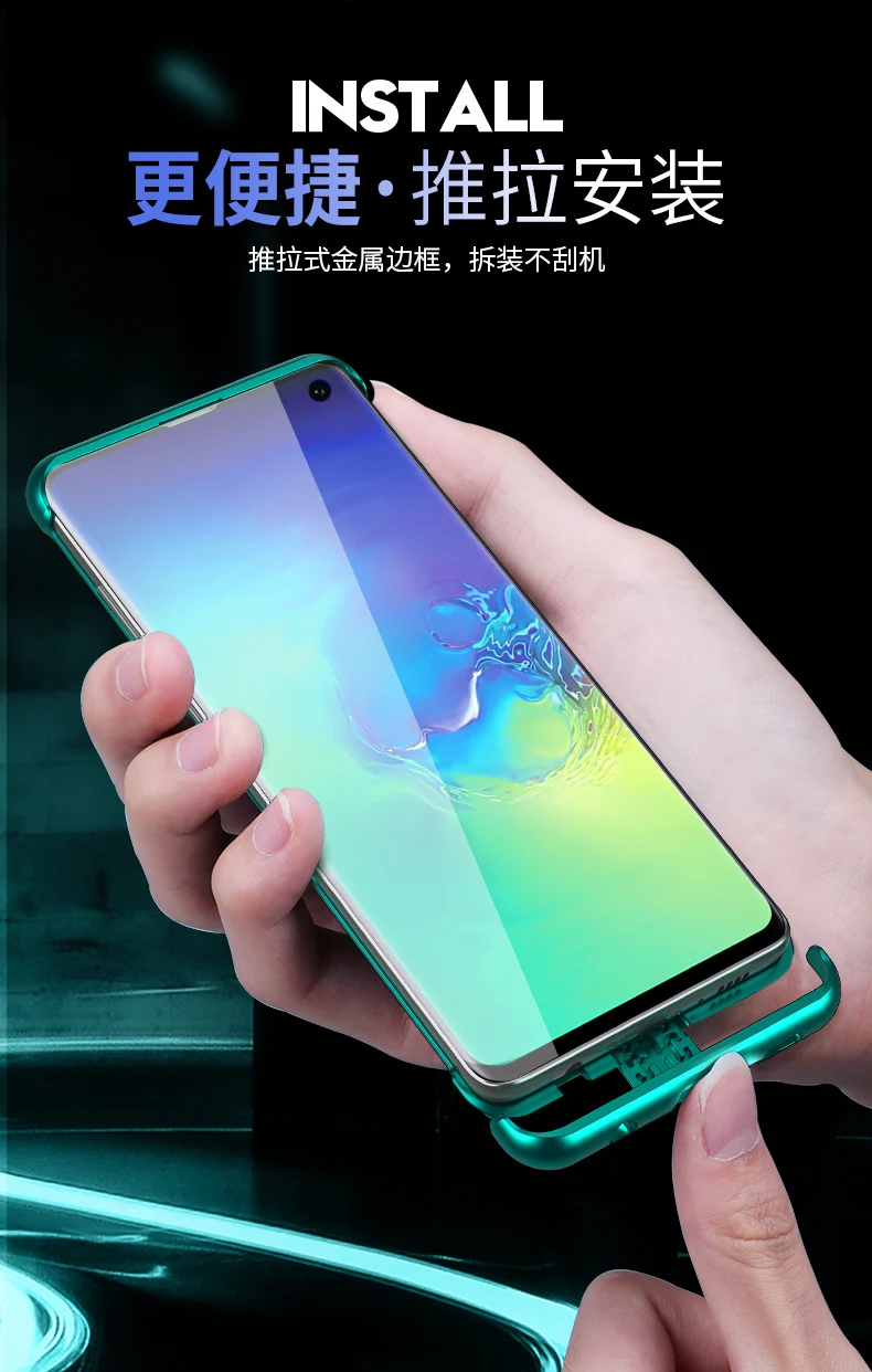 Металлический Чехол-бампер для samsung S10 Plus S10plus Etui HD закаленное стекло задняя крышка для samsung Note 10 Plus Note10 тонкая Безрамная