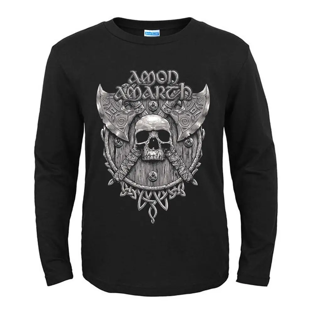16 дизайнов Amon Amarth рок-группа мужская длинная рубашка с длинными рукавами фитнес Hardrock Heavy Metal Viking warrior tee скейтборд 3D череп - Цвет: 13
