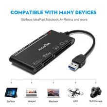 Micro Card MS Card с 13 см USB кабель дизайн 5 карт чтение USB 3,0 карта памяти ридер/Писатель для карт CF карта XD SD карта