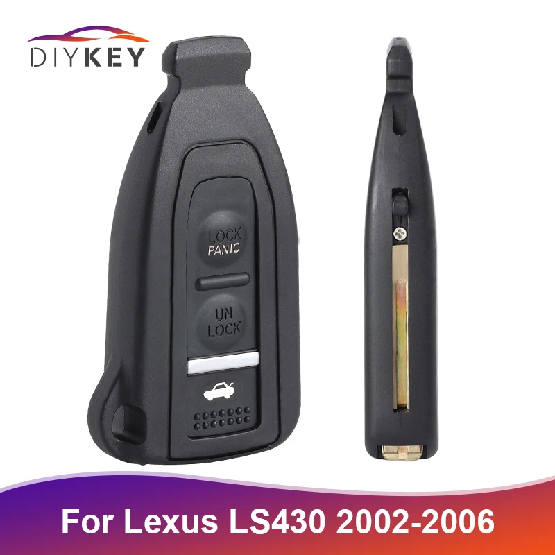 DIYKEY Smart Proximity Remote Car Key Shell Case Housing 3 Button for Lexus LS430 2002 2003 2004 2005 2006 Fob HYQ12BZE key case car key shell