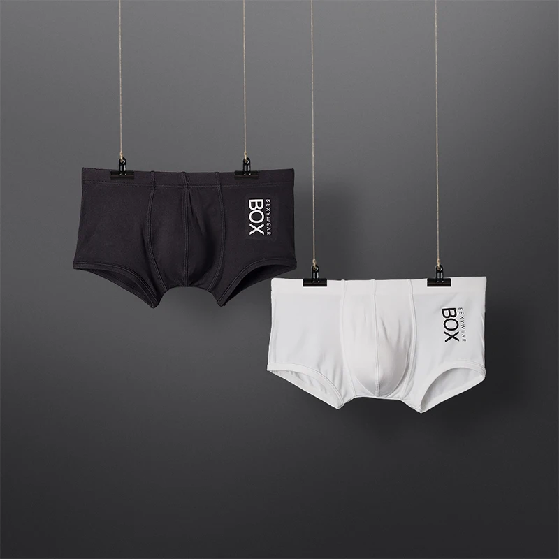 Tight Underpants Shorts Boxer Casual Mens Cotton Sports Breathable Solid color 