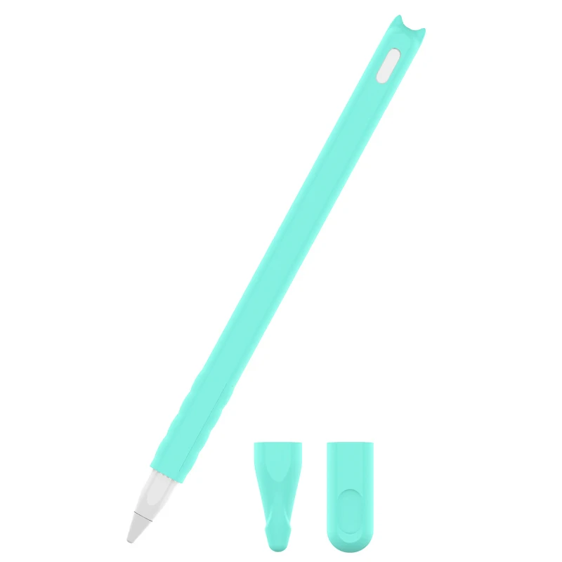 1 шт. нескользящий Мягкий силиконовый чехол для Apple Pencil 2, совместимый с iPad Tablet ручка-стилус, защитный чехол - Цвета: Mint Green