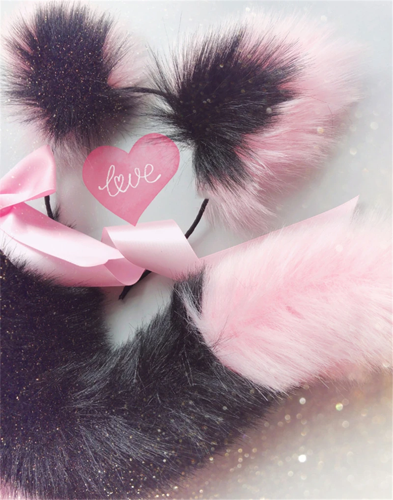 Fox Tail Bow Metal Butt Anal Plug Cute Soft Cat Ears Headbands Erotic Cosplay Accessories Adult Sex Toys For Couples