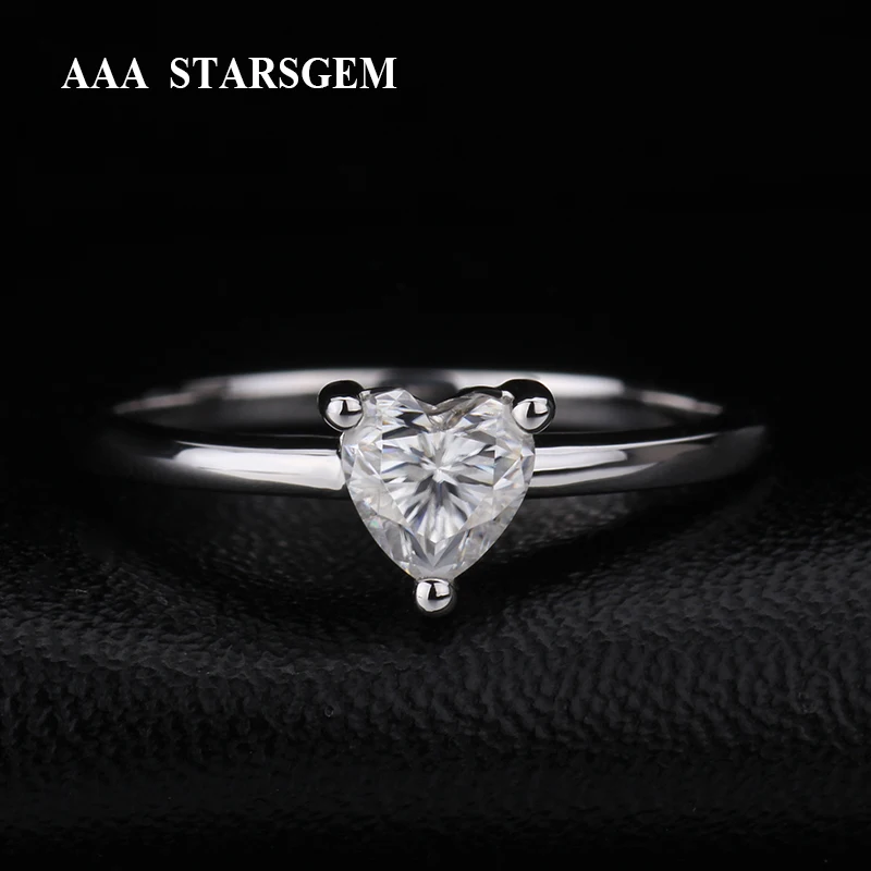 AAA Starsgem Вечерние Элегантные Роскошные кольцо из белого золота 18 карат 3 когти