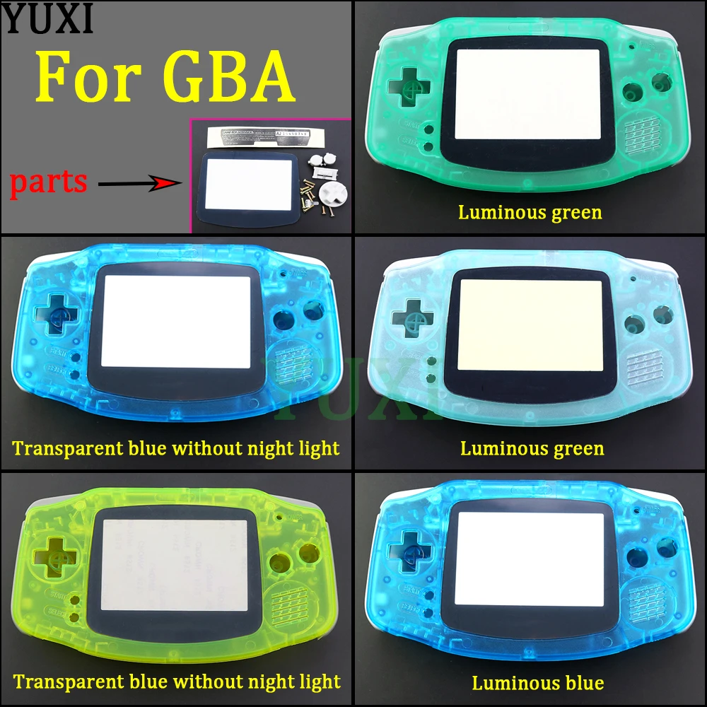 Custodia A Conchiglia Blu Luminosa Verde Luminosa Yuxi Per Gameboy Advance Per Custodia Protettiva Per Coperture Illuminate Notturne Gba Gbc Tb