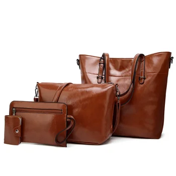 

Lederen Schoudertas Messenger Bag 3 Stks/set Vrouwen Composite Bag Hoge Kwaliteit Dames Handtas Vrouwelijke Set Zak