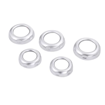 

5Pcs Car Dashboard Console Switch Button Ring Cover Trim Auto Styling Chrome for Land Rover Discovery 4 Range Rover Sport