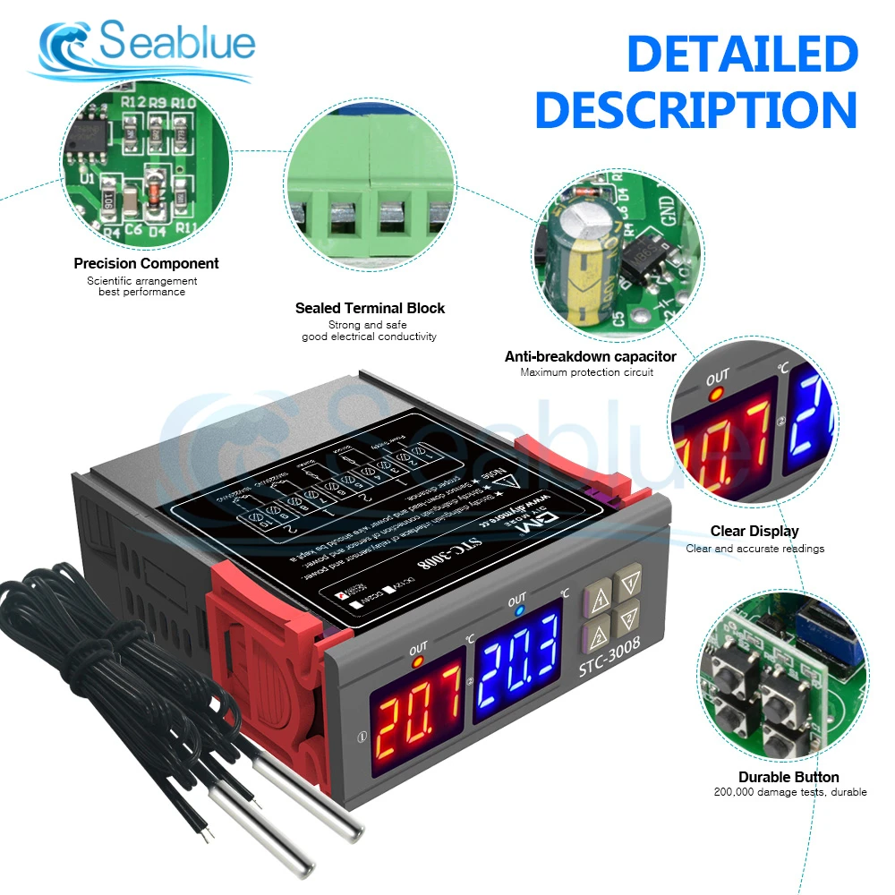 Digital Temperature Controller STC-1000 STC-3000 STC-3008 STC-3018