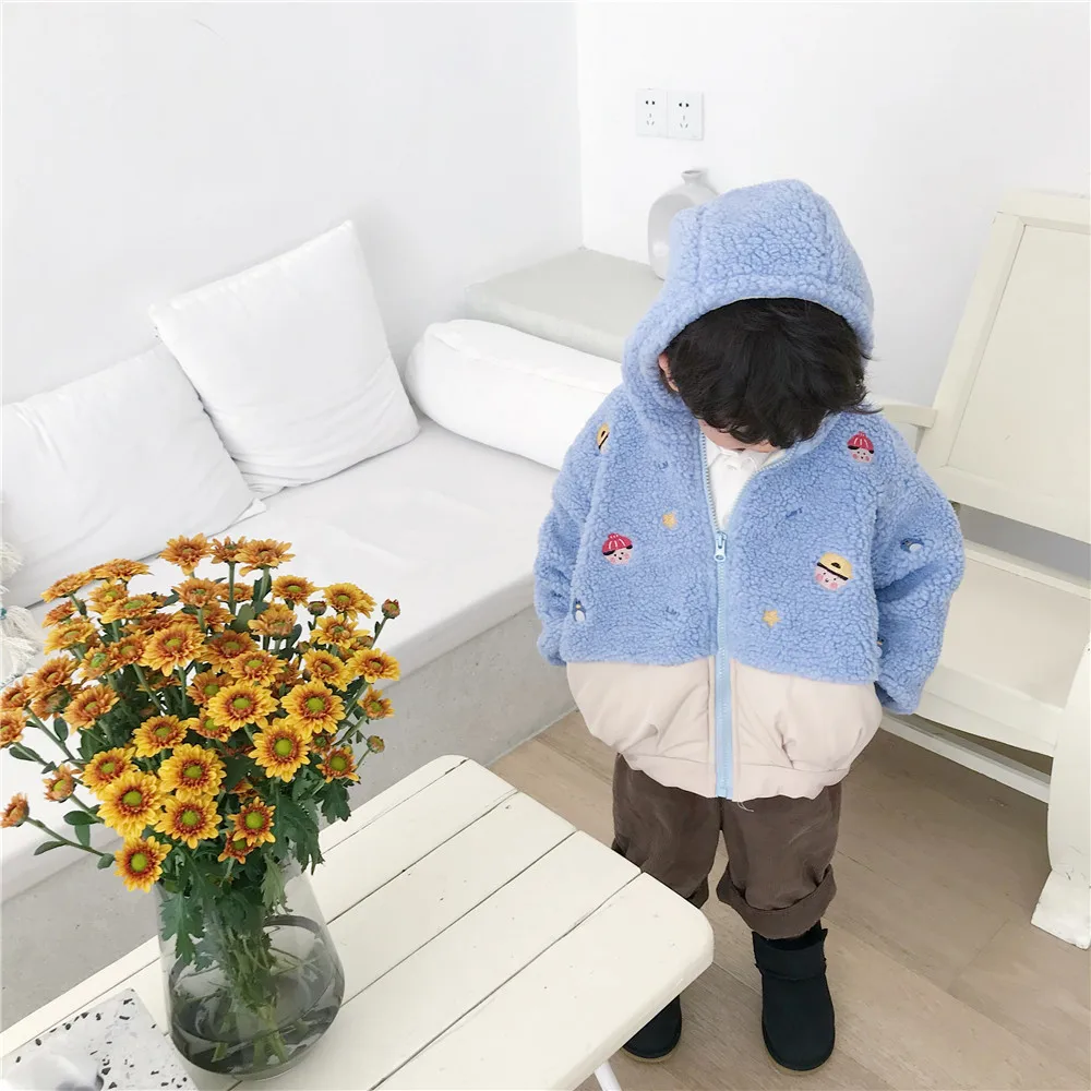 Tonytaobaby/новая зимняя детская одежда для мальчиков и девочек; милое стильное теплое пальто с флисом; детские пальто