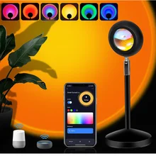 

Smart Sunset Lamp, WiFi Sunset Projection Lamp with App Control, Timer,180° Rotate USB LED Rainbow Night Light for Home Bedroom