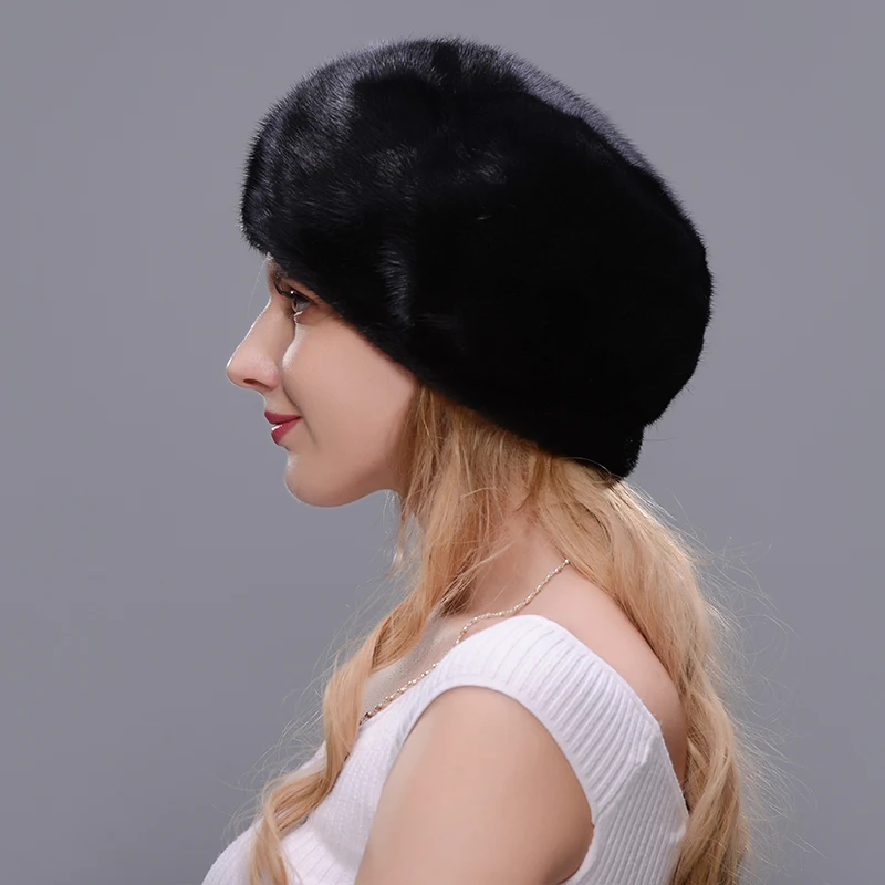 JINBAOSEN Russische winter und luxus mode schwarz dicke warme hohe qualität hut Weihnachten pelz hut frauen pelzmütze volle wild
