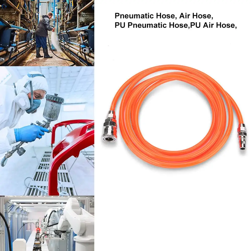 8*5mm*3m Compressed Air Transport PU Pneumatic Hose With 1/4in Male/Female Connector