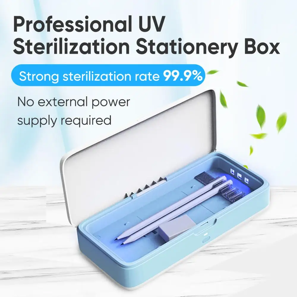 

2020 Multifunctional Phone Sterilizing Pen Pencil Box UV Sterilization Pencil Box Mask Phone Wireless Charge Disinfection Case
