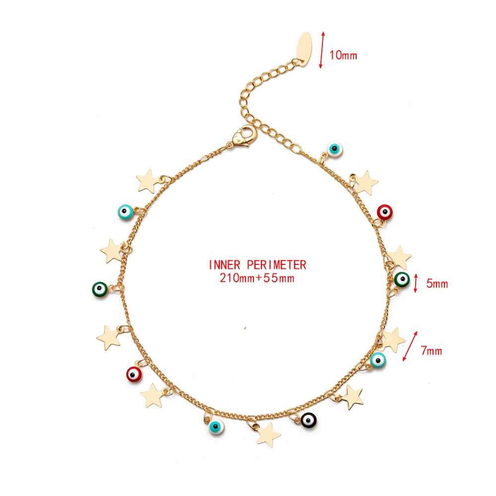 MEIBEADS Богемия сглаз Подвески со звездами лодыжки для женщин Pulseras Tobilleras Mujer Кулон ножной браслет ювелирные изделия подарок
