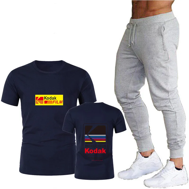 Japanese Hip Hop Tracksuit Sets Mens T-shirts +pants Suit Harajuku kodak Print Tops Dropshipping New 2020 Hot Casual Clothing  (18)