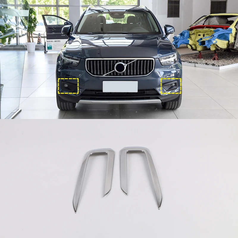 Для Volvo XC40- передняя противотуманная фара Крышка хромированная Автомобильная Стайлинг авто аксессуары 2 шт